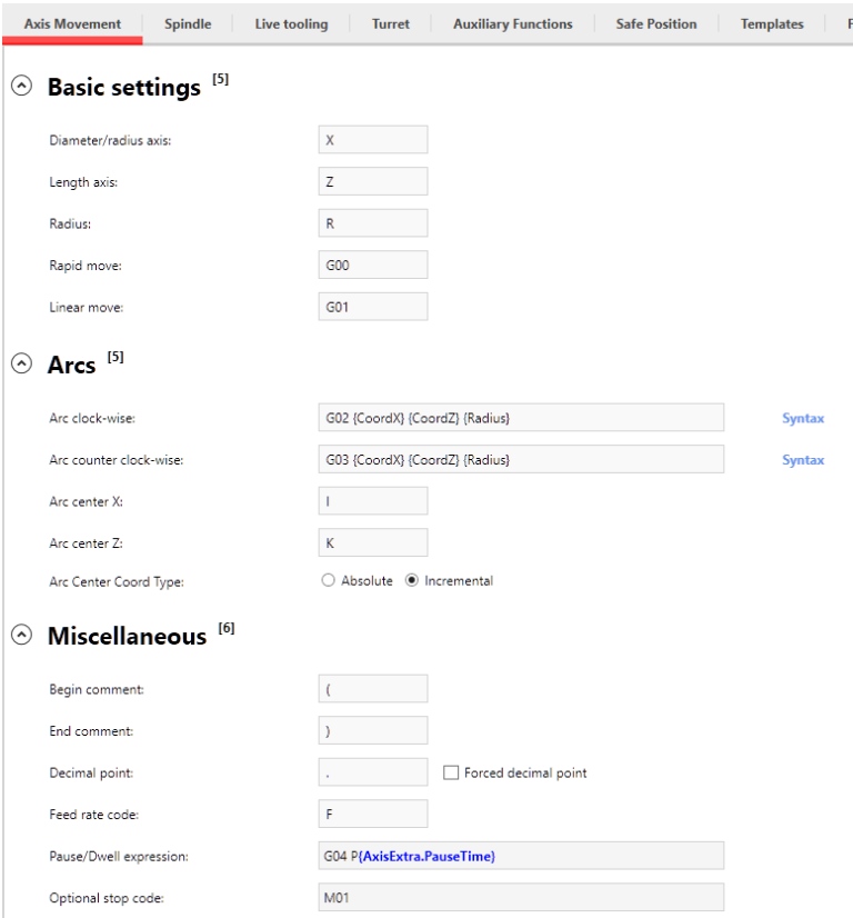 Machine settings – Axis movements – FastSeal knowledge base