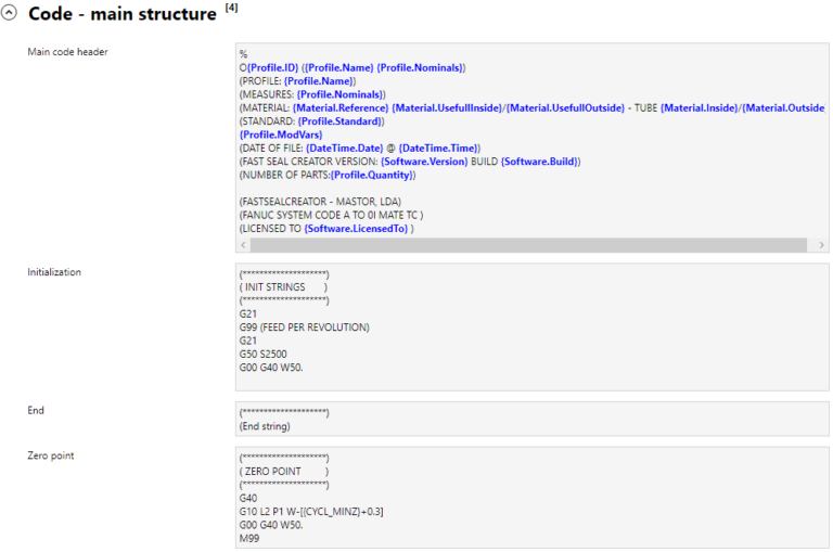 Machine settings – Templates – FastSeal knowledge base