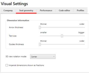 Visual settings – seal geometry – FastSeal knowledge base